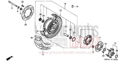 ROUE ARRIERE VT1100C3W de 1998
